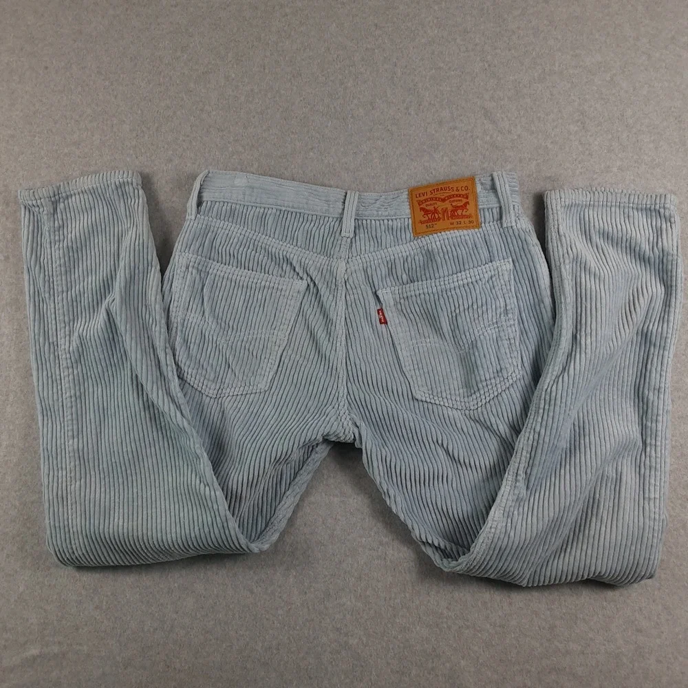 Levis 512 Slim Taper Corduroy Pants Mens 32x30 Light Blue 28833-1059